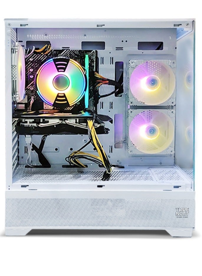 Gaming PC, Intel Core i5-12400F, RTX 4060, 16GB RAM, 1TB SSD,Air Cooler 120mm, 650W PSU,Window 11 Pro, White Case WHITE